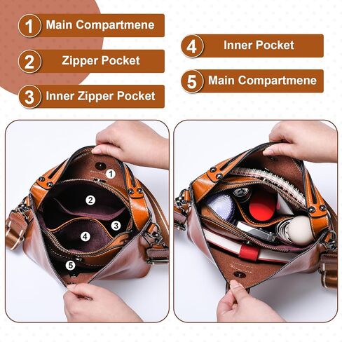 Yonami Genuine Leather Purses - Women's Designer Crossbody Bags – Small Purses for Women, Women's Shoulder Handbags in Kuwait
