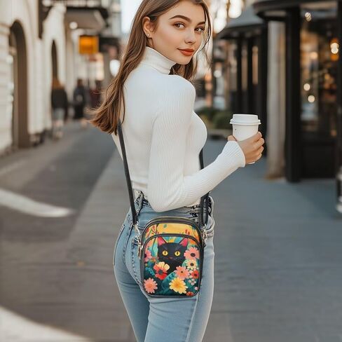GIFTPUZZ Soft Leather Crossbody Purses with Adjustable Strap and Three Zipper Pockets for Women Ladies Medium Size in Kuwait