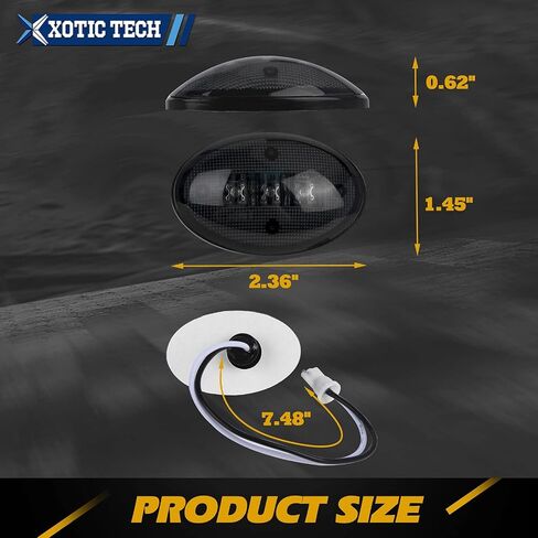 Xotic Tech Side Fender Marker Mount Mount Mount Light طقم كامل مدخن بديل للأسرة ، متوافق مع Ford F250 F350 F450 F550 1999-2010 Super Duty ما بعد البيع ، العنبر الأمامي/الأحمر الخلفي ، 4 مساءً in Saudi Arabia