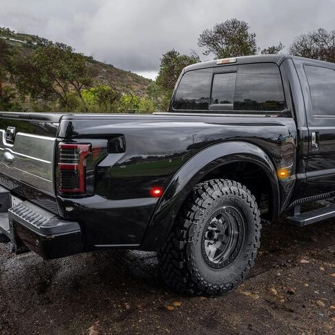 Xotic Tech Side Fender Marker Mount Mount Mount Light طقم كامل مدخن بديل للأسرة ، متوافق مع Ford F250 F350 F450 F550 1999-2010 Super Duty ما بعد البيع ، العنبر الأمامي/الأحمر الخلفي ، 4 مساءً in Saudi Arabia