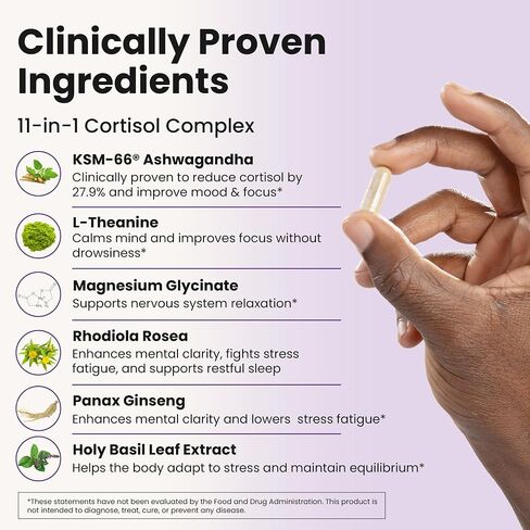 WellPath Soothe Cortisol Manager-مكملات الكورتيزول للنساء المصابات بـ KSM-66® Ashwagandha & L-theanine-دعم الإجهاد ، التخلص من السموم-مجمع 11-in-1 ، نباتي ، مصنوع في الولايات المتحدة الأمريكية ، غير المعدلة وراثيا ، 60 CT in Kuwait