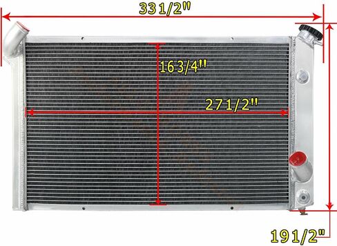 3 Row Core All Aluminum CU478 Radiator Assembly w/Transmission Oil Cooler Compatible with 1973-1976 1974 75 Chevy Corvette Base Stingray C3 350Cu. 5.7L 7.4L V8 (4 Row Core) in Kuwait