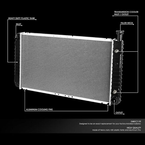 DNA Motoring OEM-RA-2044 1-Row OE Style Bolt-On Aluminum Core Radiator Compatible with 96-02 Express/Savana 1500 2500 AT, 30-1/2" W X 17-1/4" H X 1-1/4" D, 1-5/16" Inlet, 1-9/16" Outlet in Saudi Arabia