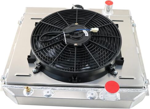 Alloyworks 3 Core Core All Aluminium Chaiatiator w/chroud fan for 1967-1970 Ford Mustang/Falcon/Fairlane/Torino/Galaxie (جديد) in Saudi Arabia