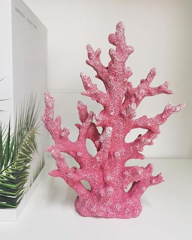 Lifelike Coral Reef Sculpture Statue - Handmade Resin Ocean Decor for Aquarium, Desk, Bathroom, Shelf - Coastal Beach Nautical Theme Gift for Home & Office in Saudi Arabia