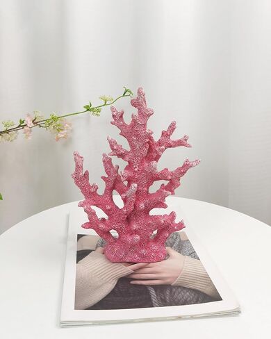 Lifelike Coral Reef Sculpture Statue - Handmade Resin Ocean Decor for Aquarium, Desk, Bathroom, Shelf - Coastal Beach Nautical Theme Gift for Home & Office in Saudi Arabia