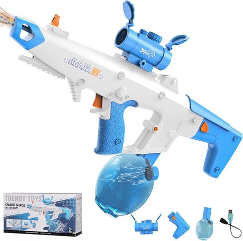 Automatic Electric Water Gun with Muzzle Flash, Auto Water Suction Powerful Squirt Guns Pistol for Adults Kids, Auto Water Blaster Pistol Outdoor Summer Toys for Pool Beach Party in Saudi Arabia