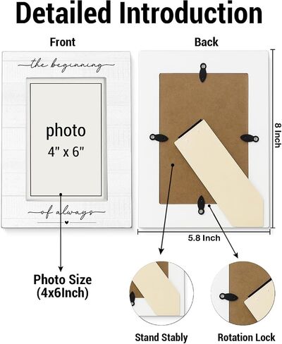 Engagement Picture Frame Wedding Engagement Gifts for Couples Her Wedding Gift Ideas the Beginning of Always Picture Frame for 4x6 Photo in Saudi Arabia
