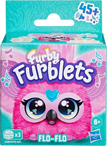 Furby Furblets Zee-Bah Mini Friend, Electronic Plush Toys for Girls & Boys 6+, Rainbow Zebra, Speaks Furbish & Plays Music, Series 4 in Saudi Arabia
