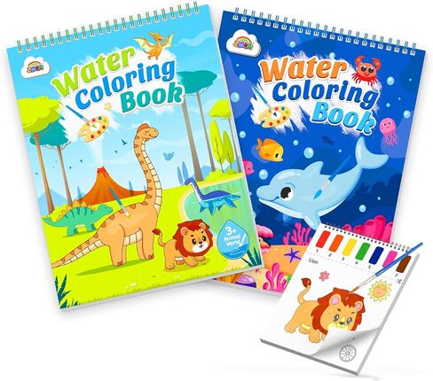 ZMLM Paint with Water Coloring Books for Toddlers - Mess Free Painting Activity for Kids - Arts & Crafts Gift Toy for Boy Girl Ages 4+ Birthday Christmas Easter Stocking Stuffers(Dinosaurs & Traffic) in Saudi Arabia
