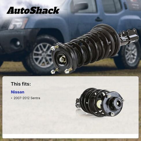 AutoShack Front Complete Strut & Coil Spring Assembly Set for 2007-2012 Nissan Sentra 2.0L FWD | Driver Side Replacement Kit CST100402 in Saudi Arabia