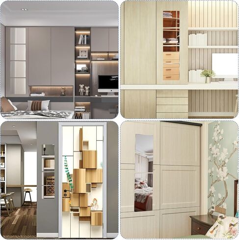 4 Pcs Wall Mirror Full Length Acrylic Unbreakable Wall Mirror 8" x 8" for Home Gym, Bedroom Living Room Frameless Peel Stick Full Body Mirrors Squares for Door, Closet Vanity in Saudi Arabia