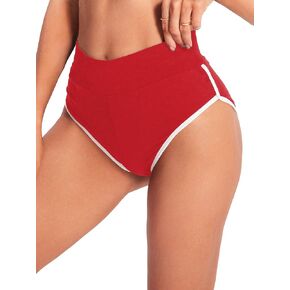 SweatyRocks Women's Elastic High Waisted Contrast Binding Workout Yoga Booty Shorts in Saudi Arabia