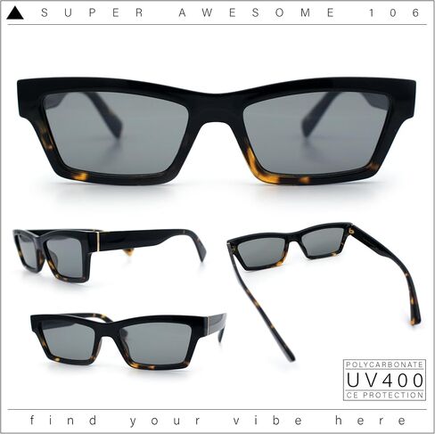 SA106 Hipster Dad Fashion Narrow Rectangle Thick Plastic Horn Rim Sunglasses in Saudi Arabia