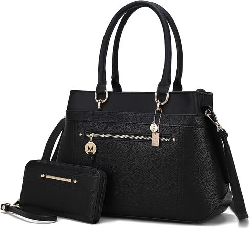 MKF Collection Satchel Tote Bag With Wristlet Wallet for Women, Vegan Leather Top-Handle Crossbody Handbag Purse by Mia K in Kuwait