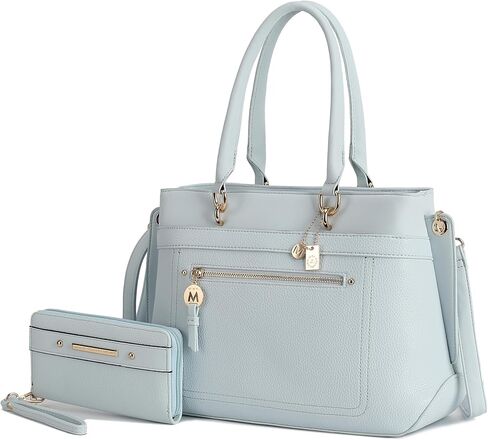 MKF Collection Satchel Tote Bag With Wristlet Wallet for Women, Vegan Leather Top-Handle Crossbody Handbag Purse by Mia K in Kuwait