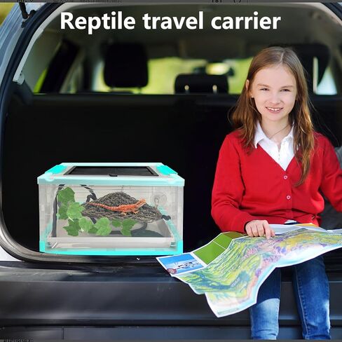مجموعة أدوات زواحف قابلة للطي Hamailyi ، وأكياس المبتدئين في Gecko ، أقفاص الموائل الشفافة الشفافة للسحلية ، الإغوانا ، الأفعى ، التنين الملتحي ، السلحفاة ، الحرباء 15.6 "× 11.6" × 9.4 "أسود in Kuwait