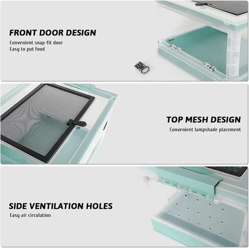 مجموعة أدوات زواحف قابلة للطي Hamailyi ، وأكياس المبتدئين في Gecko ، أقفاص الموائل الشفافة الشفافة للسحلية ، الإغوانا ، الأفعى ، التنين الملتحي ، السلحفاة ، الحرباء 15.6 "× 11.6" × 9.4 "أسود in Kuwait