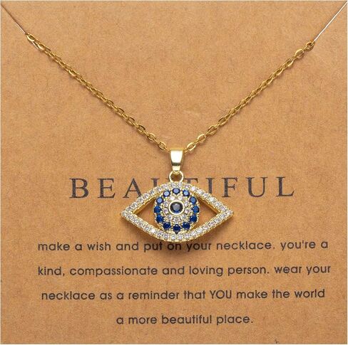 18k Gold Plated Necklace for Women Trendy Dainty Charm Evil eye Italian horn hummingbird starfish seashell bow elephant snake butterfly ladybug PendentMinimalist Delicate Jewelry for Women in Kuwait