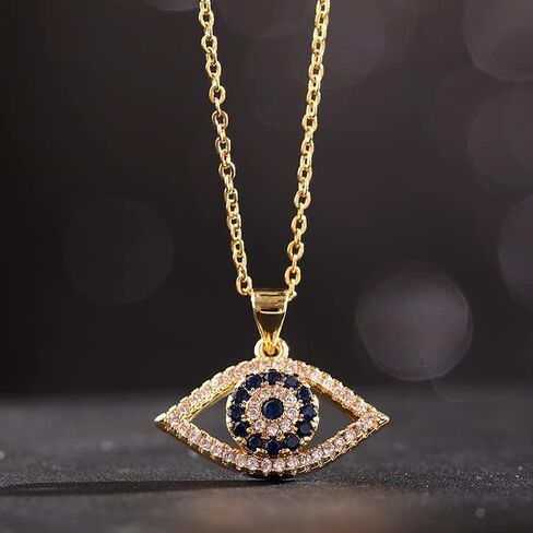 18k Gold Plated Necklace for Women Trendy Dainty Charm Evil eye Italian horn hummingbird starfish seashell bow elephant snake butterfly ladybug PendentMinimalist Delicate Jewelry for Women in Kuwait