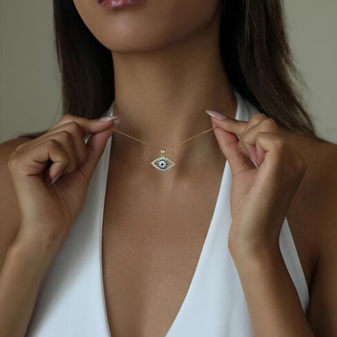 18k Gold Plated Necklace for Women Trendy Dainty Charm Evil eye Italian horn hummingbird starfish seashell bow elephant snake butterfly ladybug PendentMinimalist Delicate Jewelry for Women in Kuwait
