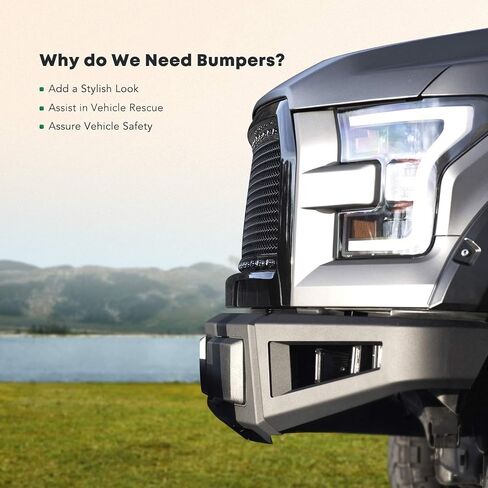 YHTAUTO Front Bumper Face Bar Compatible with Ford F-150 2006-2008, Lincoln Mark LT 2007-2008, Chrome Steel Bumper Replacement in Saudi Arabia