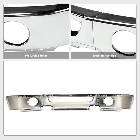 YHTAUTO Front Bumper Face Bar Compatible with Ford F-150 2006-2008, Lincoln Mark LT 2007-2008, Chrome Steel Bumper Replacement in Saudi Arabia