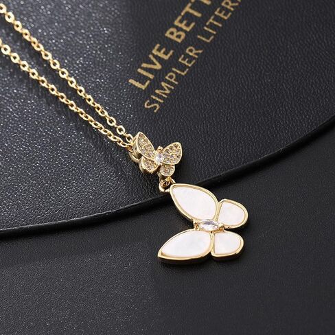 18k Gold Plated Necklace for Women Trendy Dainty Charm Evil eye Italian horn hummingbird starfish seashell bow elephant snake butterfly ladybug PendentMinimalist Delicate Jewelry for Women in Kuwait