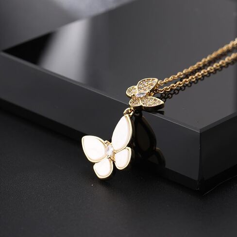 18k Gold Plated Necklace for Women Trendy Dainty Charm Evil eye Italian horn hummingbird starfish seashell bow elephant snake butterfly ladybug PendentMinimalist Delicate Jewelry for Women in Kuwait