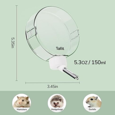 Hamster Water Bottle No-Drip Vacuum Hanging Small Animals Bottle Water Dispenser, for Dwarf Hamsters, Syrian Hamsters, Rats, Mice, Gerbils,Chew Proof, Leakproof, 5.3 oz, 150ml in Kuwait