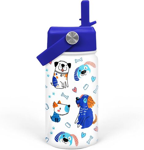 SANDJEST Fox Water Bottle - Kids Water Bottle with Straw Lid - 12 Oz Insulated Stainless Steel Water Bottles for Toddlers Kid Girl - Travel Cup for School Sports in Kuwait
