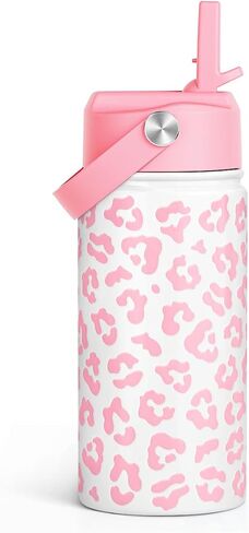 SANDJEST Fox Water Bottle - Kids Water Bottle with Straw Lid - 12 Oz Insulated Stainless Steel Water Bottles for Toddlers Kid Girl - Travel Cup for School Sports in Kuwait