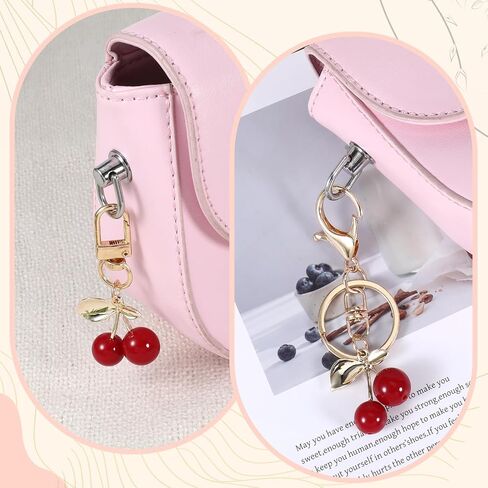Bewudy 5pcs Cherry Keychain, Cute Cherry Bag Purse Charm, Aesthetic Keychain Charms for Women Girls Gift in Saudi Arabia