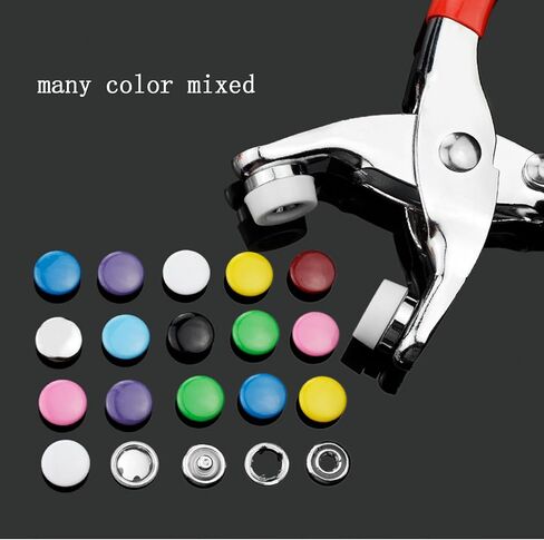 100 Sets Snap Buttons Kit, Fabric Clothing Snaps No Sewing, with Snap Pliers for Metal Snaps, Press Studs Snap Fasteners Tool Kit for DIY Sewing Crafts, 9.5MM in Saudi Arabia