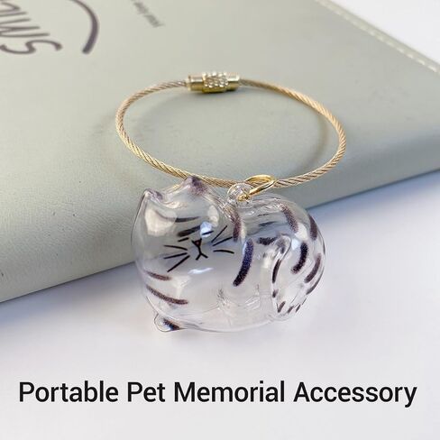 Cat Hair Keychain, Cat Fur Keepsake Capsule Pendant, Pets Hair Storage Keychain, Pet Fur Keepsake, Cute Pet Memorial Gifts in Saudi Arabia
