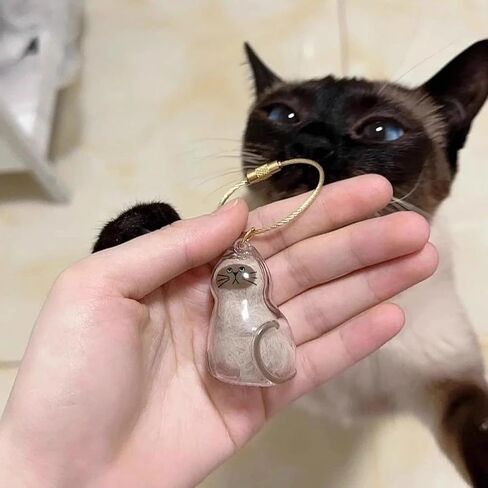 Cat Hair Keychain, Cat Fur Keepsake Capsule Pendant, Pets Hair Storage Keychain, Pet Fur Keepsake, Cute Pet Memorial Gifts in Saudi Arabia