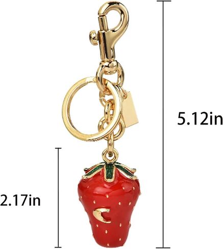 Golden Strawberry Cherry Bag Charm for Women Fashion Durable Realistic Fruit Keychain Cute Accessory for Handbags Backpacks Gifts in Saudi Arabia
