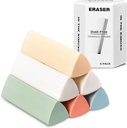 Pencil Erasers, White Erasers for Art, School, Office, Pack of 6 in Saudi Arabia