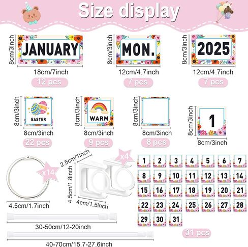 96Pcs Boho Classroom Calendar Bulletin Board Set For Teacher,Modern Boho Flip Calendar With Holder For Back To School Decoration,Adjustable Calendar,Elementary Home Decor Supplies in Saudi Arabia