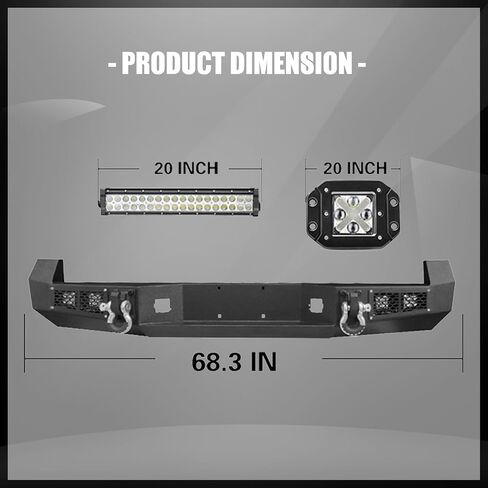 المصد الخلفي الصلب يناسب 2005 2006 2007 2008 2009 2010 2011 2012 2014 2014 2015 Tacoma مع LED LIDE D-RING TELLE in Saudi Arabia