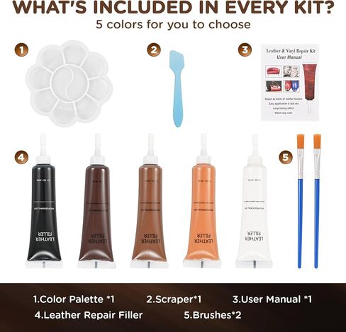 طقم إصلاح الفينيل ، طقم إصلاح فينيل غراء جلدي للسيارات الداخلية ، الأثاث ، الأرائك ، الأحذية ، استعادة الجلود ، الدموع وثقب الاحتراق in Kuwait