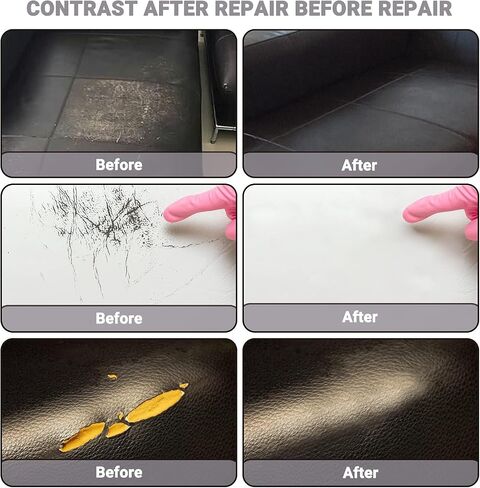 Vinyl Repair Kit,Leather Glue Black Vinyl Repair Kit for Car Interiors, Furniture, Couches,Shoes,Restore Leather Scratch, Tears & Burn Hole in Saudi Arabia