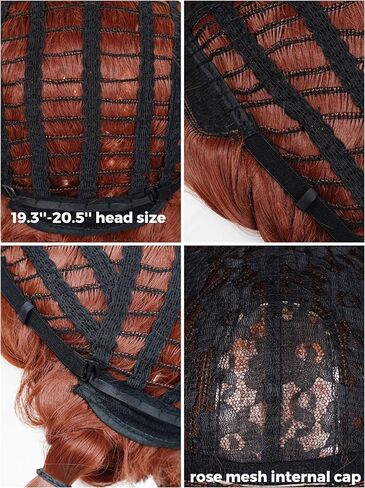 Kids Princess Wig Long Red Braid Wig + Crown Headband + Necklace + Wig Cap for Girls Toddler, Pre-styled Wigs Synthetic Fiber Hair for Halloween Party in Kuwait