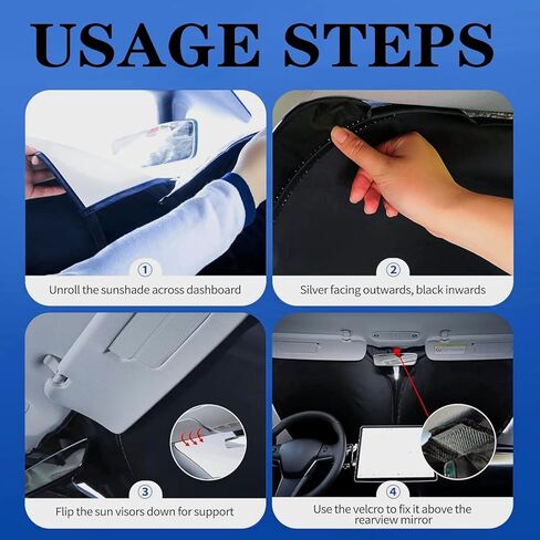 Car Windshield Sunshade Compatible with Chevy 2019-2025 Silverado 1500 ONLY, Front Window Shades Foldable Windshield Cover Reflective Sun Visor Protector - Keep Your Car Cool in Kuwait