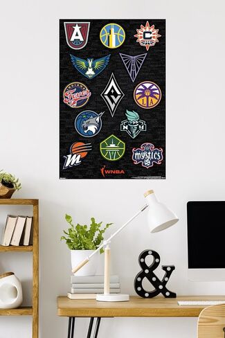 Trends International WNBA League - Logos 25 Wall Poster ، 34L × 22.4W ، إصدار غير مؤلف in Kuwait