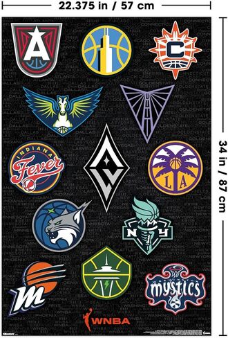 Trends International WNBA League - Logos 25 Wall Poster ، 34L × 22.4W ، إصدار غير مؤلف in Kuwait