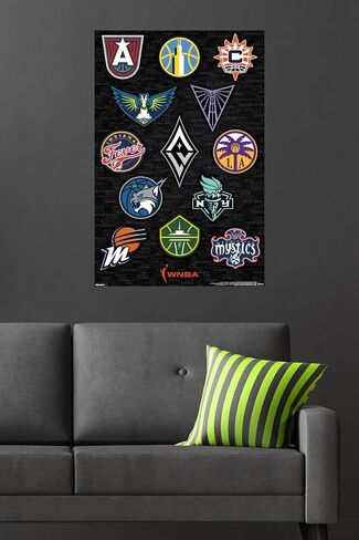 Trends International WNBA League - Logos 25 Wall Poster ، 34L × 22.4W ، إصدار غير مؤلف in Kuwait