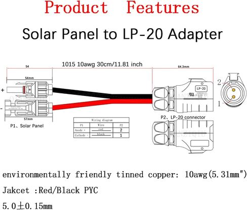 10AWG 2 Pin Power Industrial Circular Connector，for Furrion,Solar Panel Suitcase,Forrest River RV Ports in Saudi Arabia