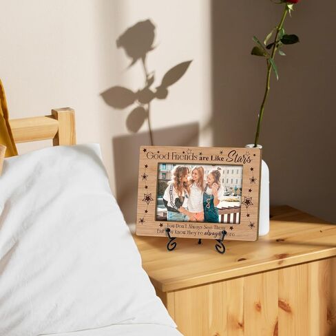 Friends Frame Friendship Gifts 4 x 6 Picture Frame Wooden Frame Photo Frame Tabletop Display for Living Room Office, Birthday Gifts for Women Coworkers Friends - Good Friends Are Like Stars Gifts -06 in Kuwait