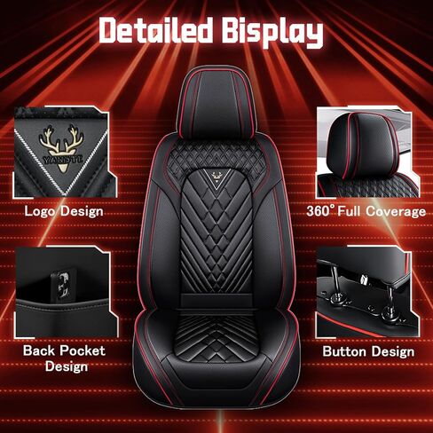 Car Seat Covers for Mercedes-Benz Sprinter 2010-2016,Compatible Airbag,Non-Slip,Durable Seat Cover,All Season Sports Fashion Leather Seat Cover(2 Seats, Black) in Kuwait